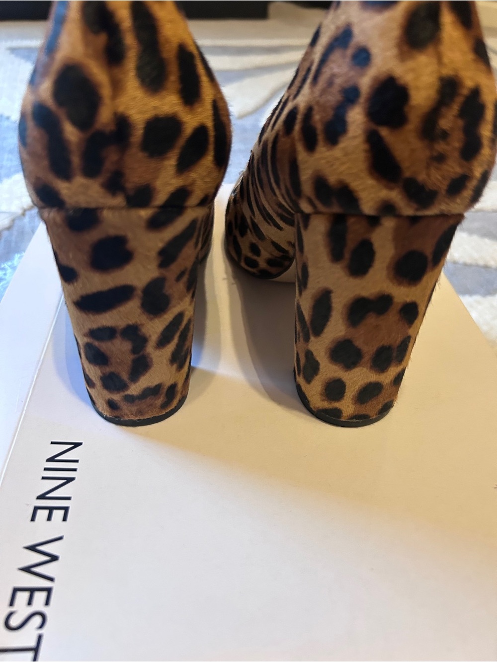 Nine West Leopard Print Pointed Toe Slingback Heels - Picture 3 of 8